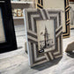 Decorative photo frame with geometric pattern on a surface