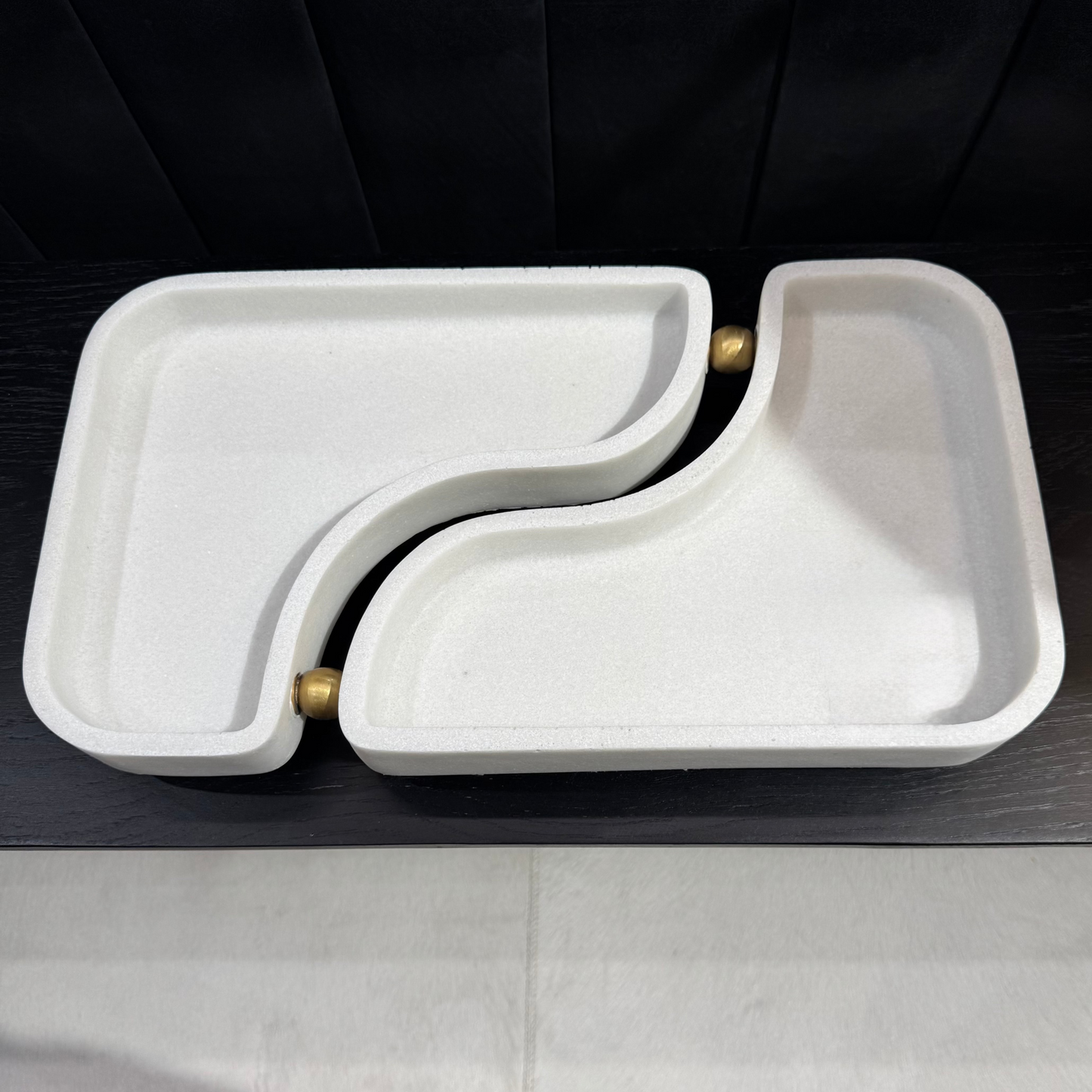 white riverstone trays