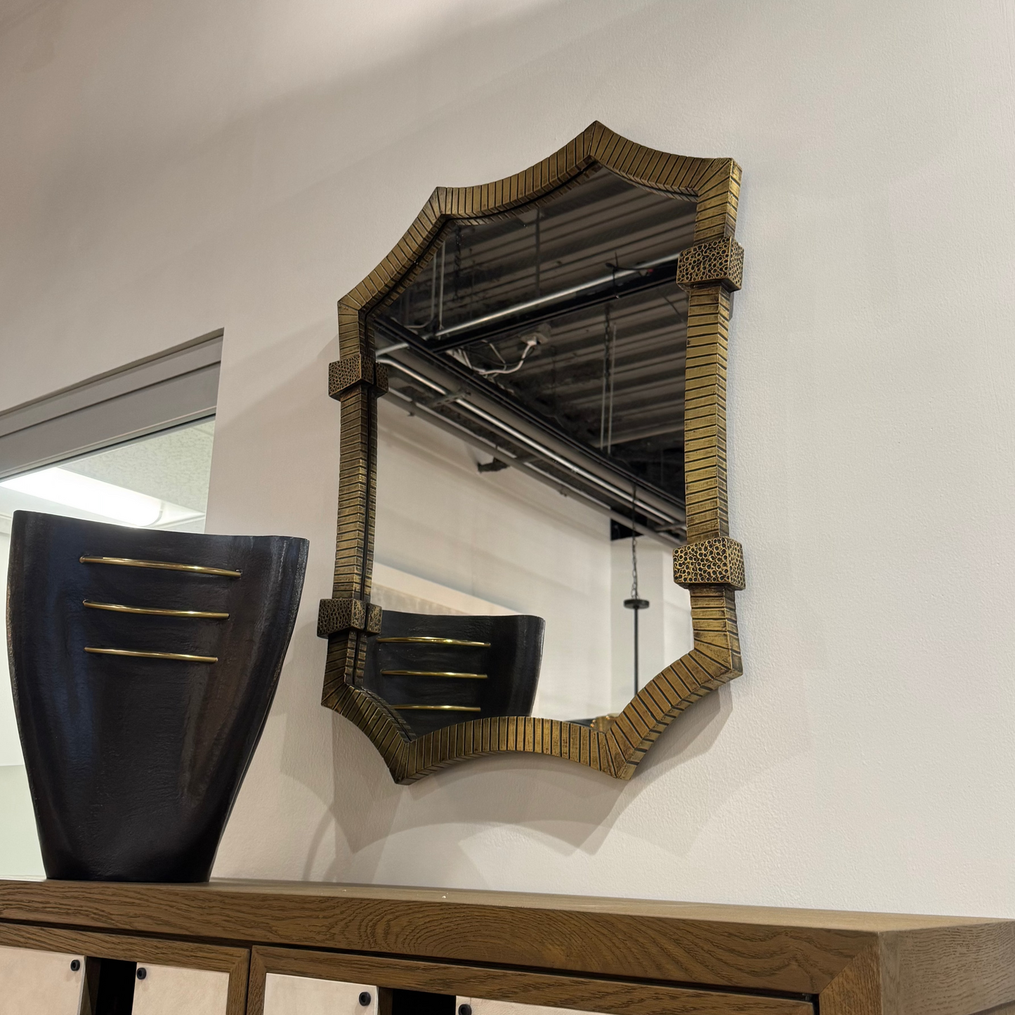 Monty Mirror Antique Brass