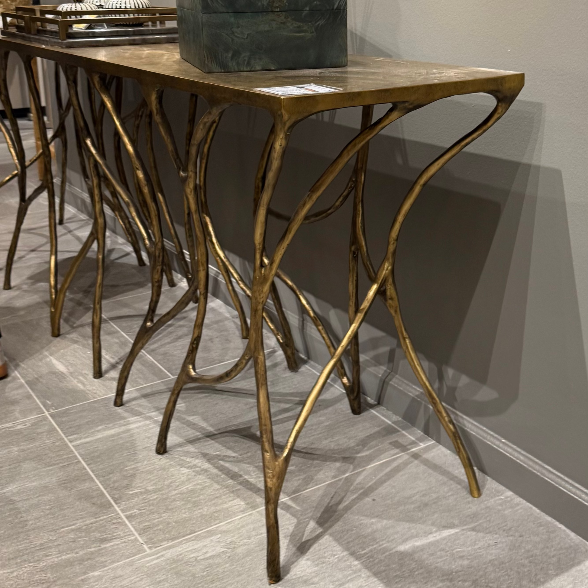 antique brass console