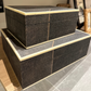 faux shagreen gray box set