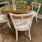 Britta Dining Chair Cane and Matte White Lacquer