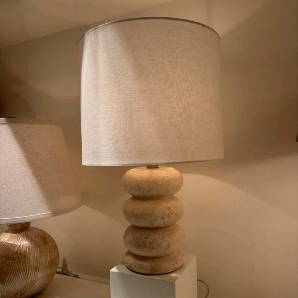 Girault Table Lamp Beige Travertine