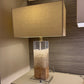 Clay Table Lamp Wood and Quartz