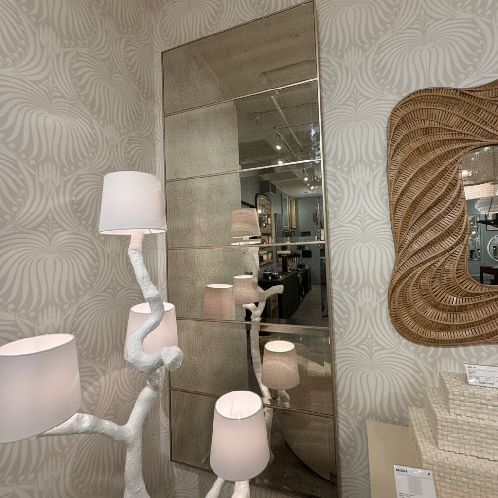 Arden Floor Mirror Palladian Silver Oak