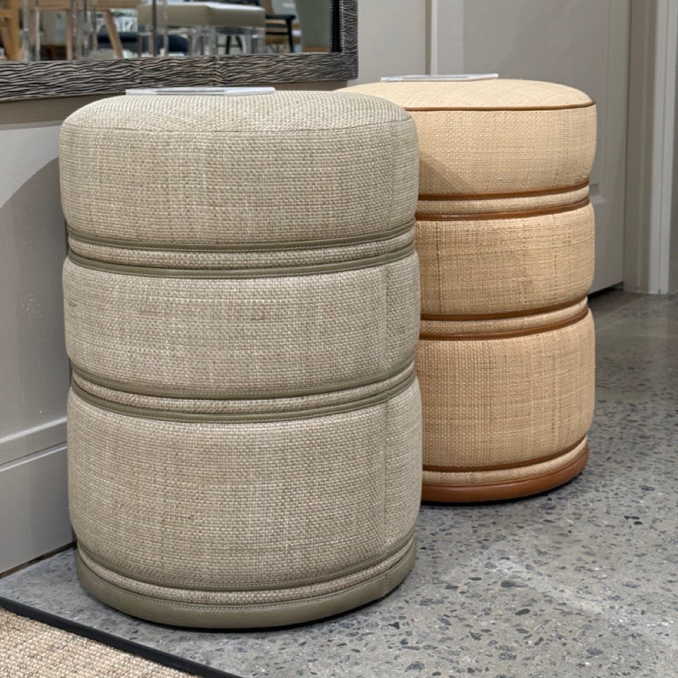 Quinn Stool Natural and Saddle Leather