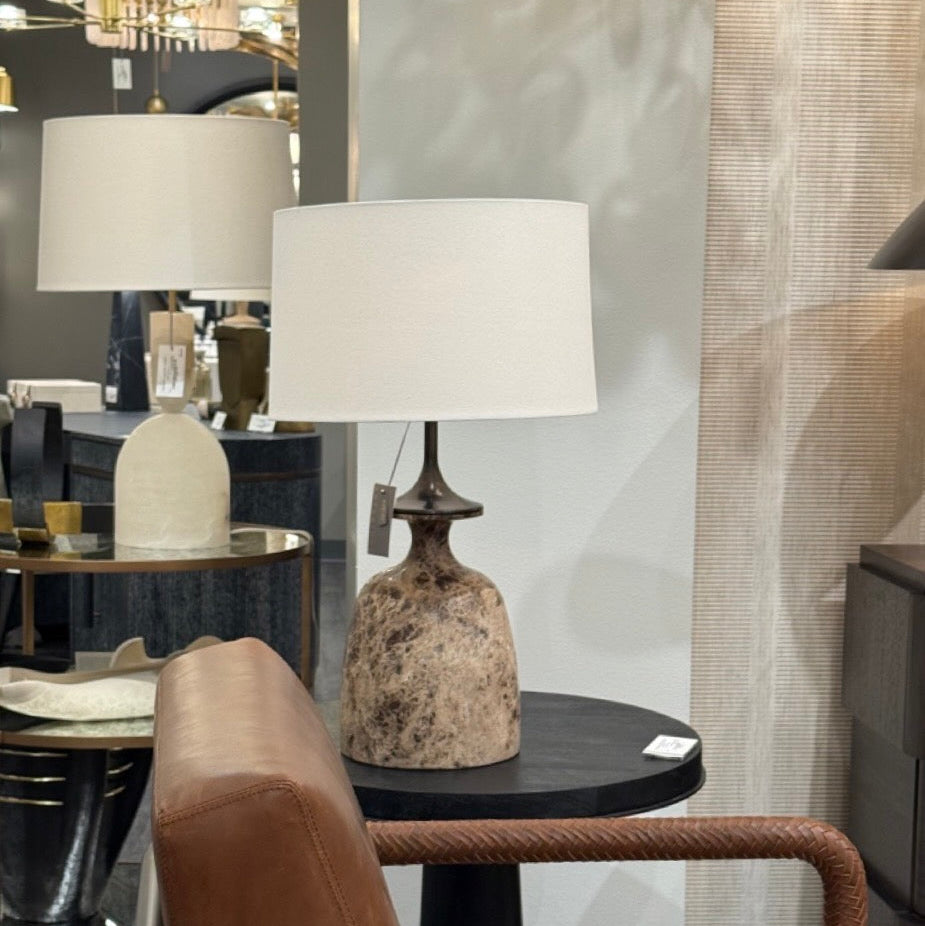 Brighton Lamp White Alabaster