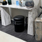 Rollo Ottoman Black Suede