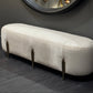 Justin Bench White Hair on Hide and Antique Brass