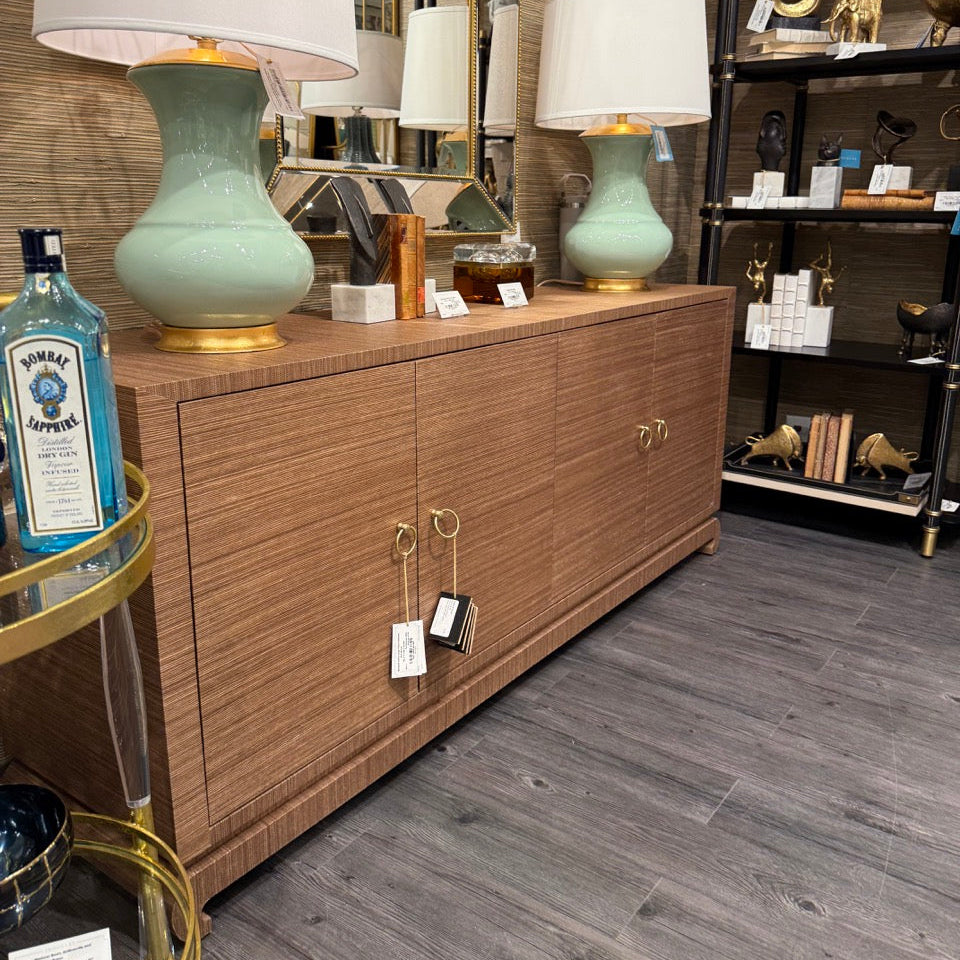 Meredith Extra Large 4 Door Cabinet Flax Brown
