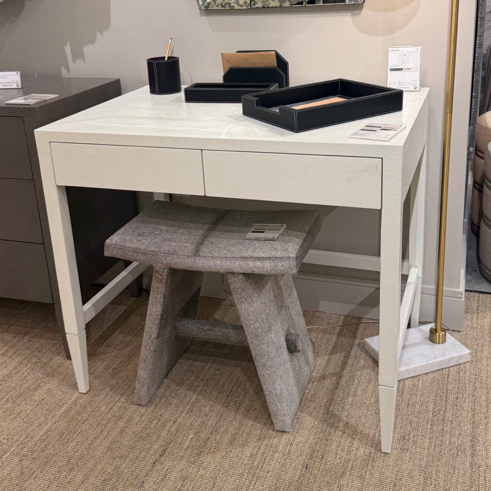 Stanton Stool Gray Hair on Hide