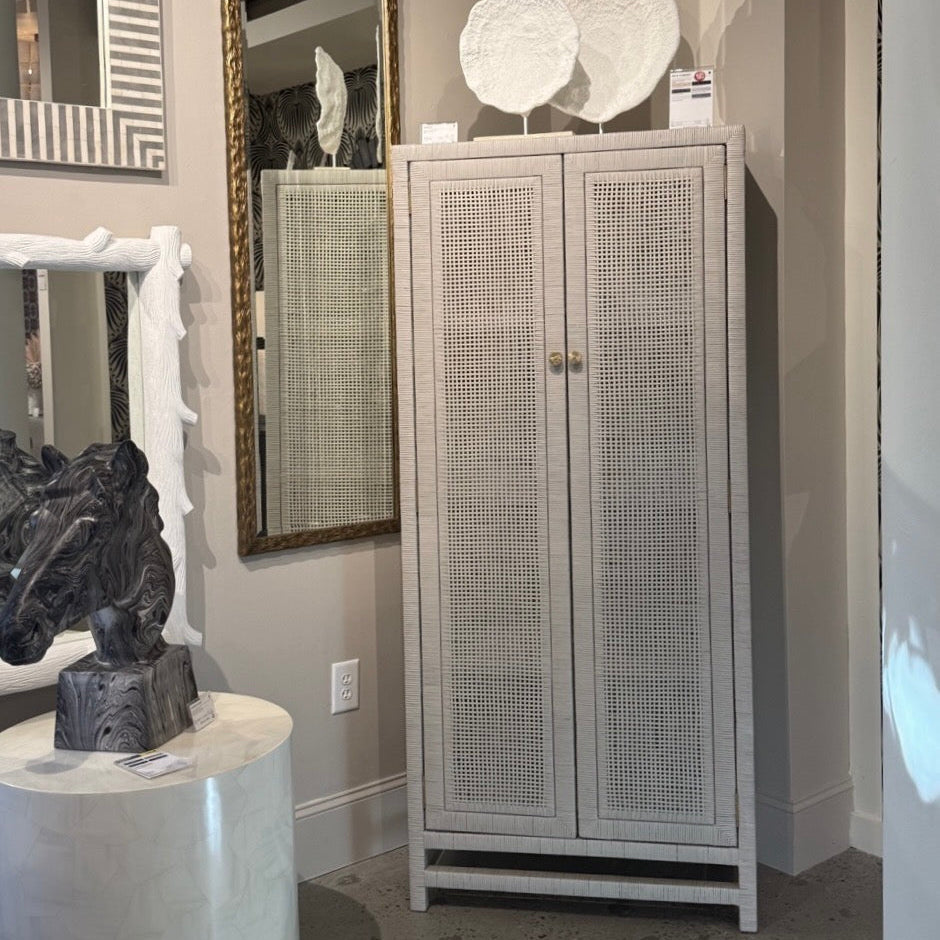 Isla Cabinet White Peeled Rattan