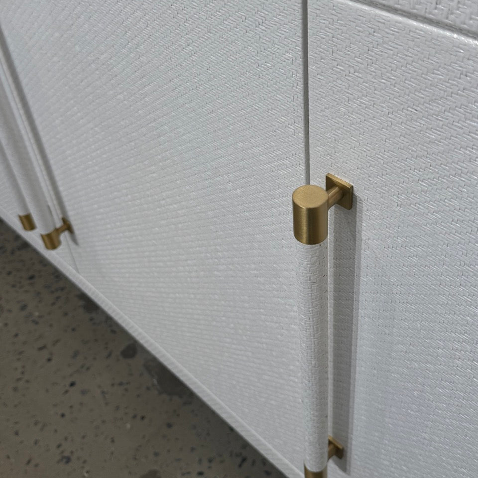 Fergus Buffet White Raffia and Gold