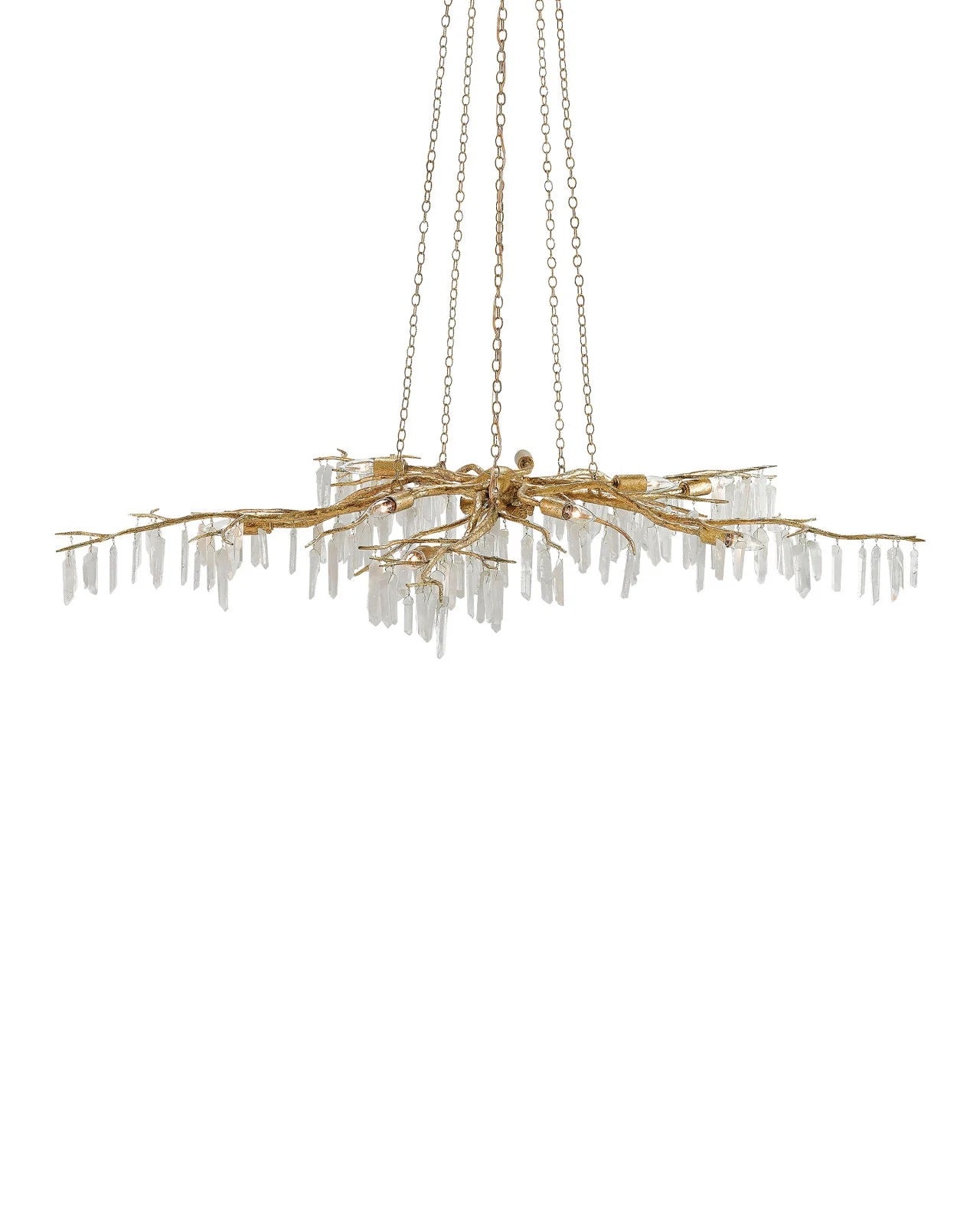 Forest Light Chandelier Gold and Crystal