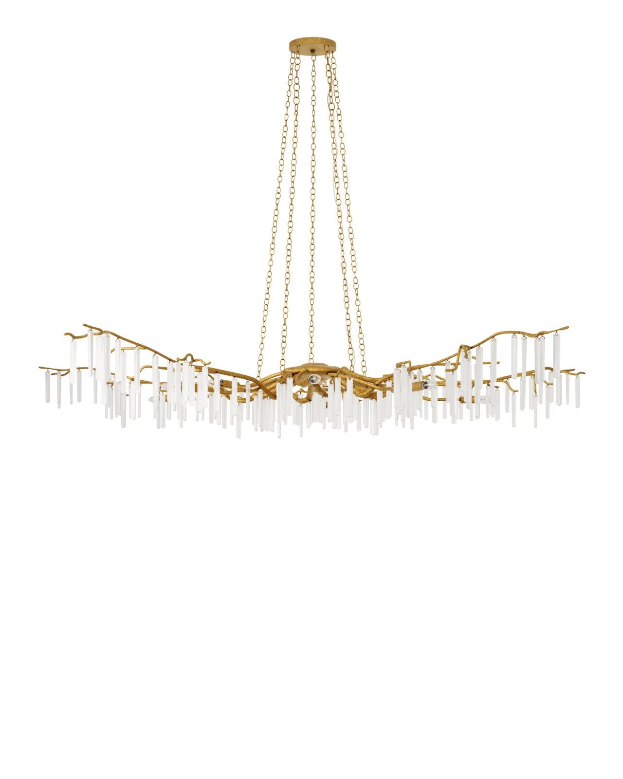 Forest Light Chandelier Gold and Crystal