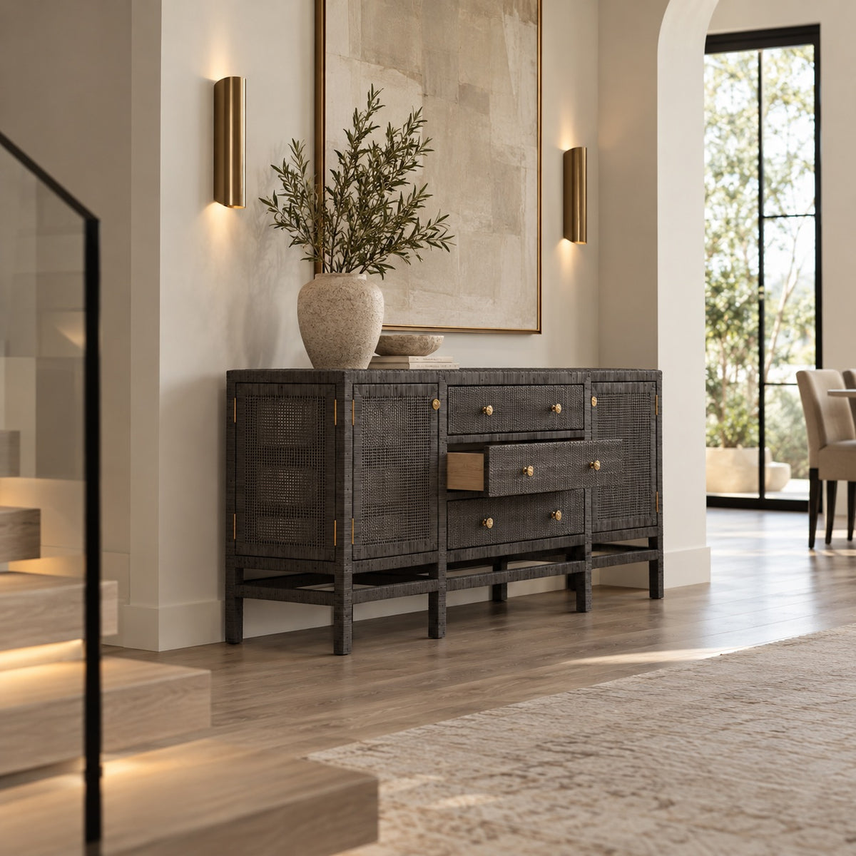 Isla Deep Drawer Buffet Smoke Peeled Rattan