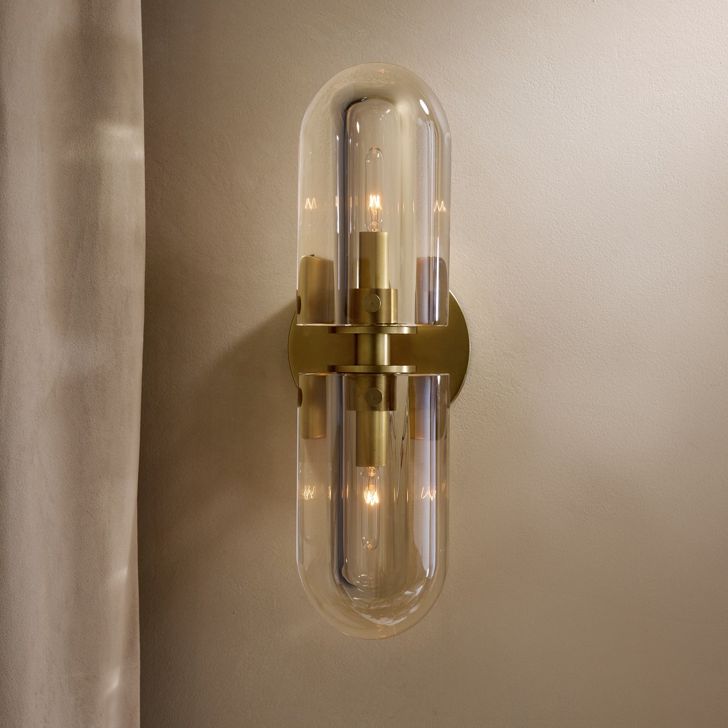 Javier Sconce Antique Brass and Crystal