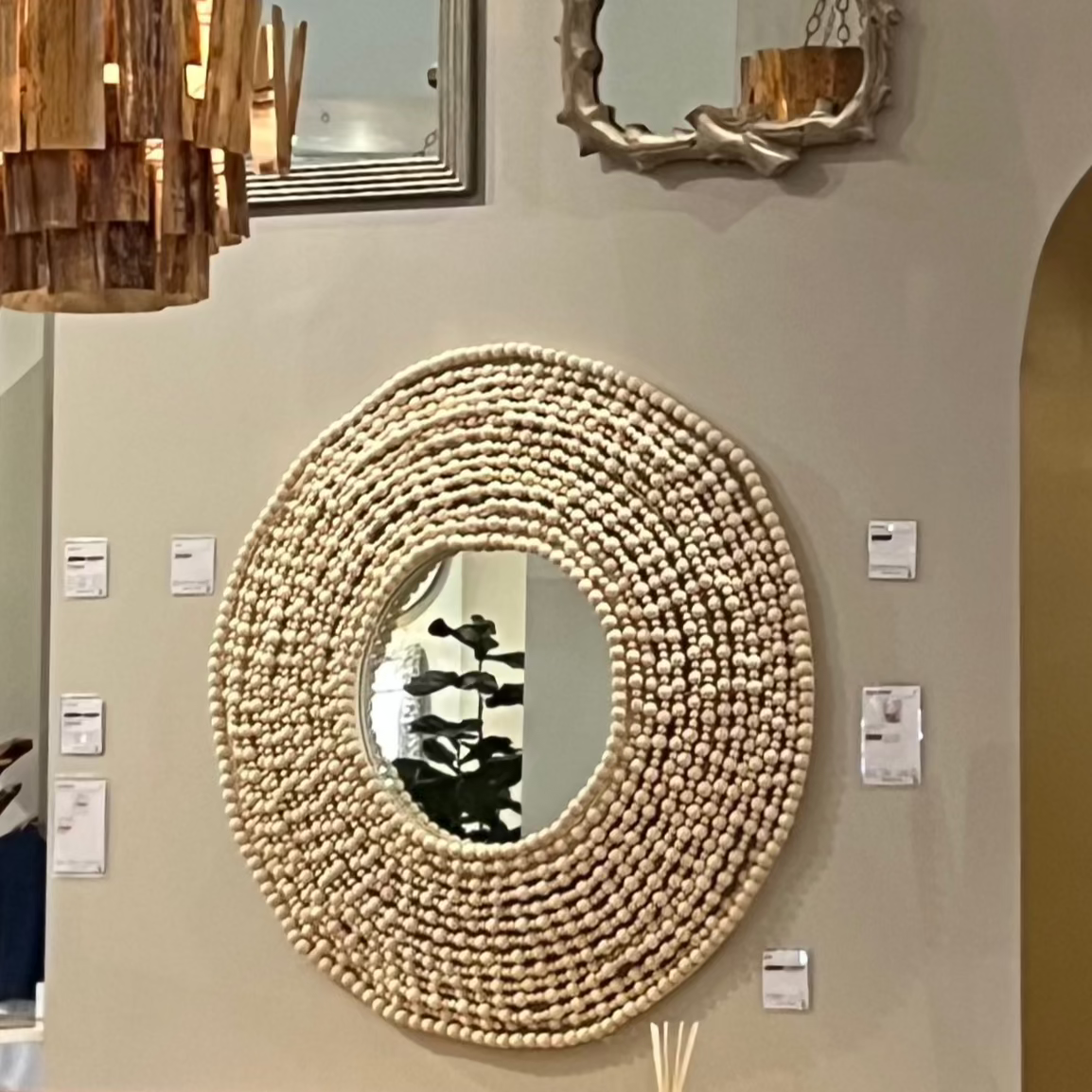 Made Goods Jena Wall Mirror White Beads Market Photo