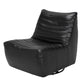 Black leather lounge chair on a white background