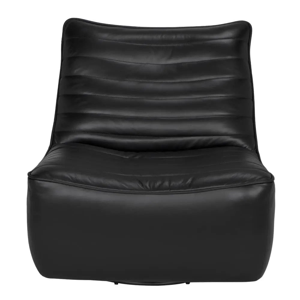 Mcclain Swivel Chair Black Leather