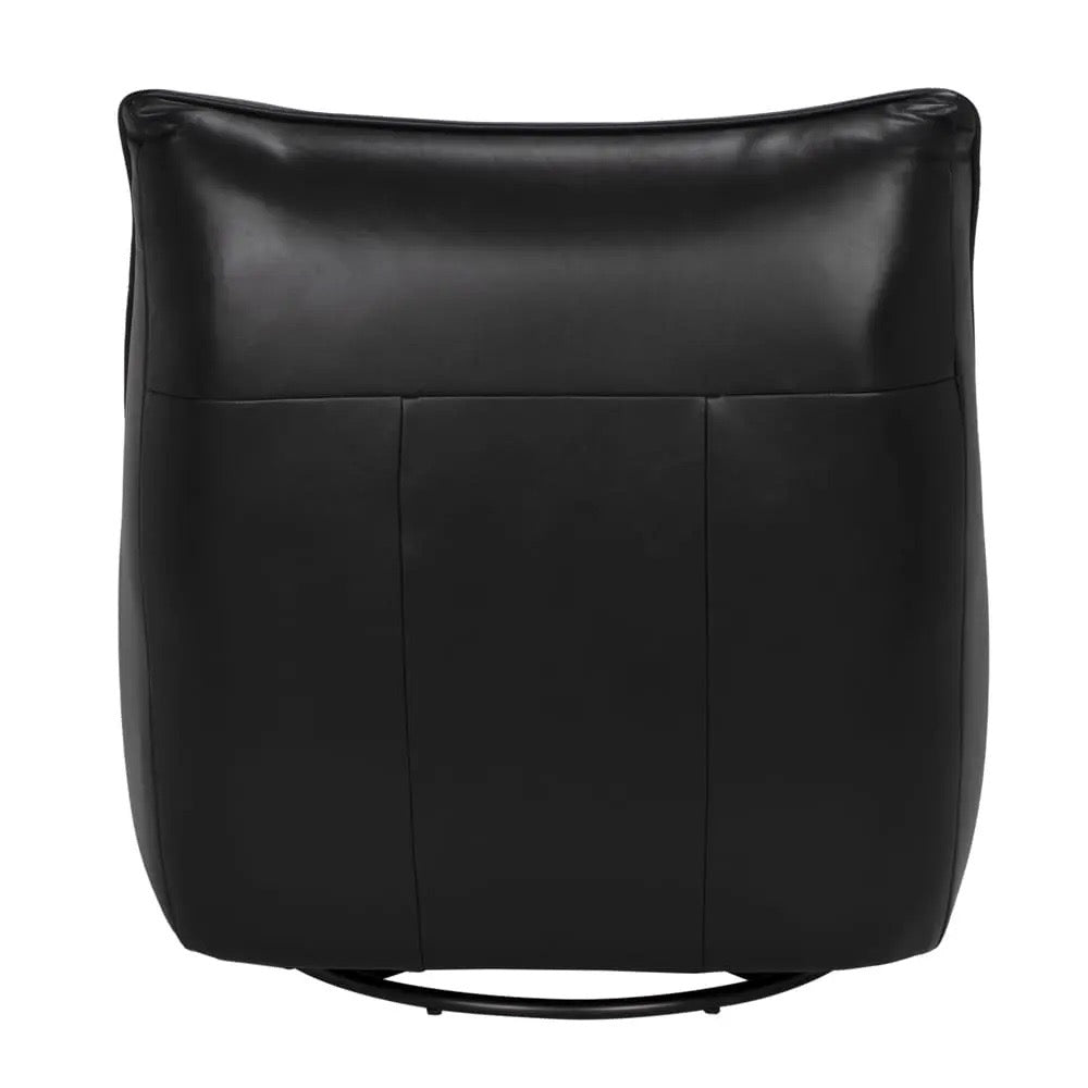 Mcclain Swivel Chair Black Leather