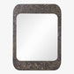 Rectangular mirror with a dark marble frame on a white background