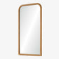 Rectangular mirror with a wicker frame on a white background