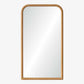 Rectangular mirror with a rattan frame on a white background