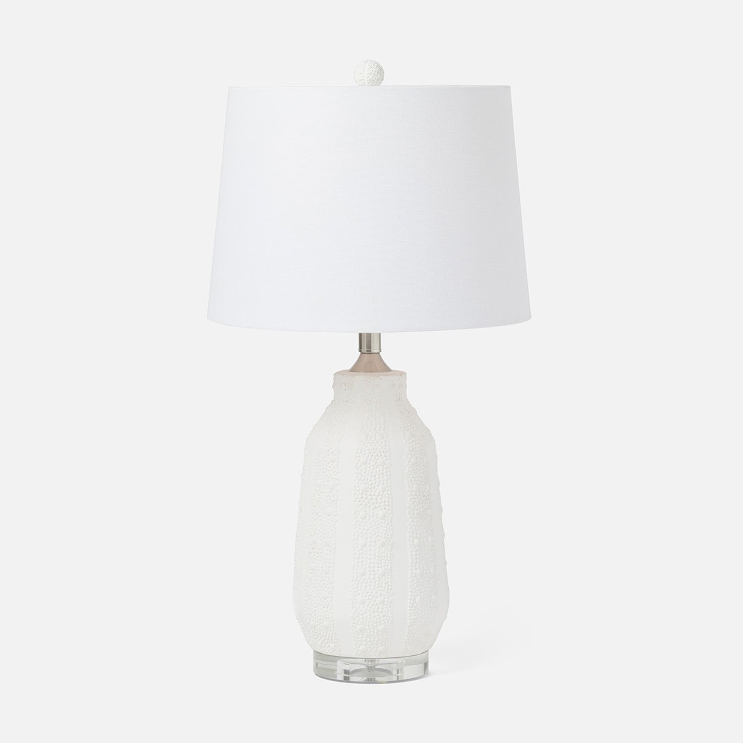 white ceramic table lamp