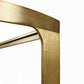 Close-up of a gold metal frame with a white background