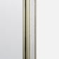 Close-up of a metallic frame with speckled texture on a light gray background