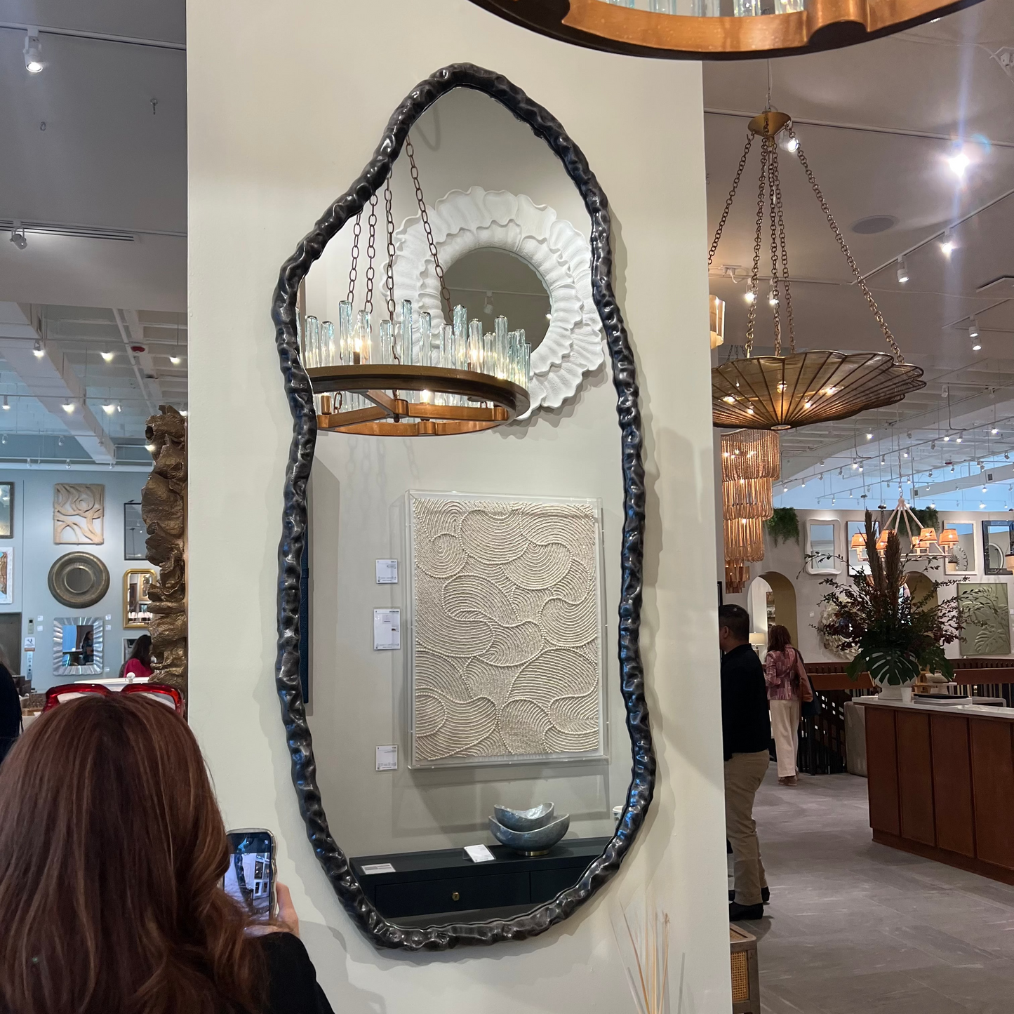Mardella Mirror Long Charcoal Aluminum