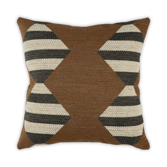 Decorative pillow with geometric pattern on a white background