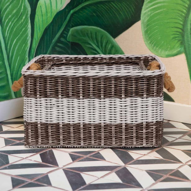 Nantucket Basket Set Gray White