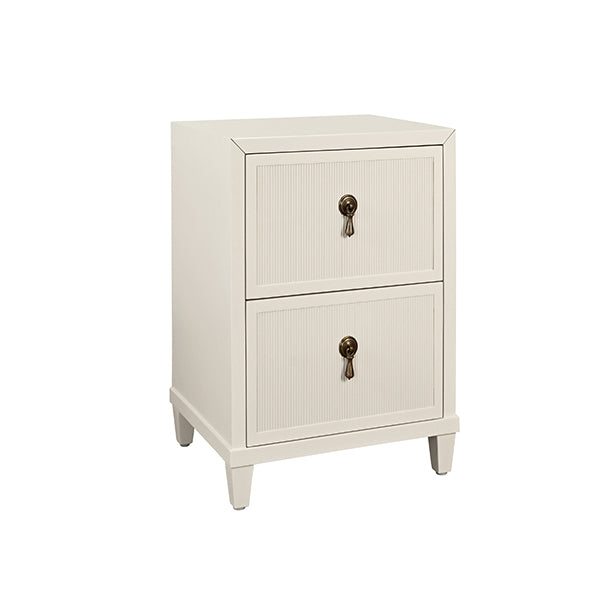 Novalie Two Drawer Side Table Antique White