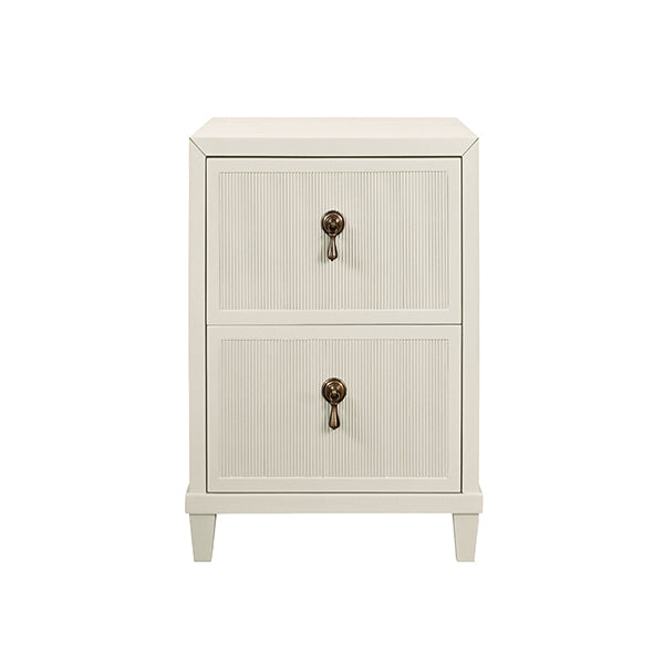 Novalie Two Drawer Side Table Antique White
