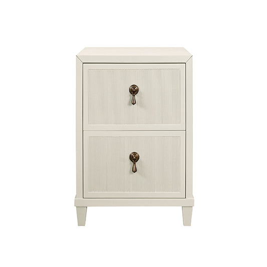 Novalie Two Drawer Side Table Antique White