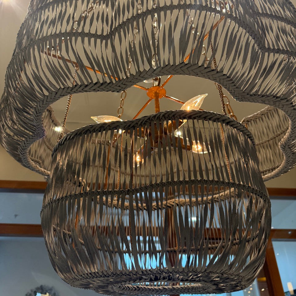 Noemi Chandelier Dark Charcoal Rattan