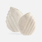 Two white ceramic bowls with textured surfaces on a light gray background