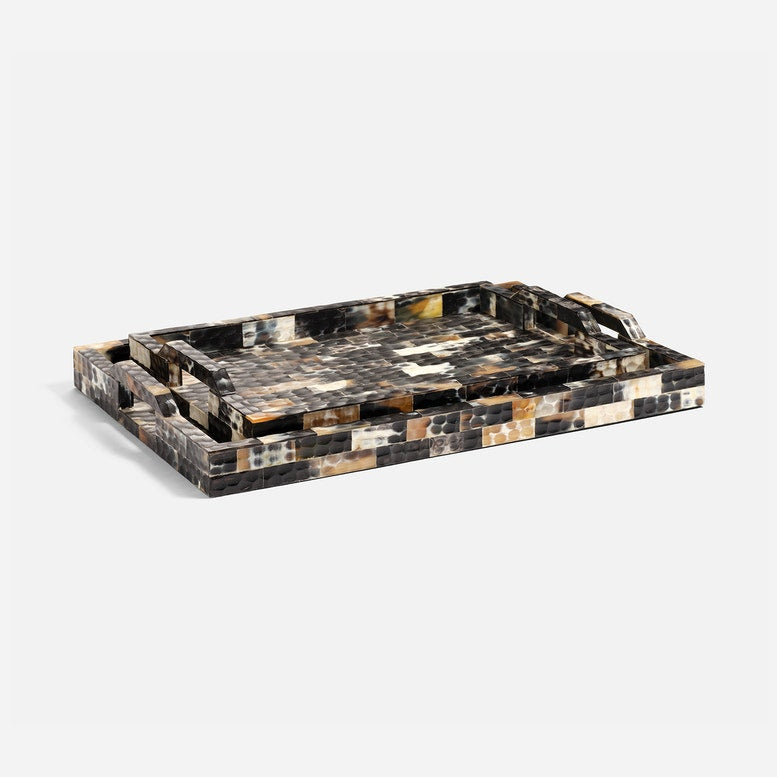 Decorative tray with a mosaic pattern on a white background