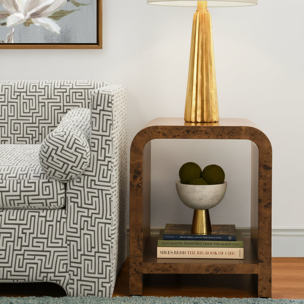 Putnam Dark Burl Wood Side Table