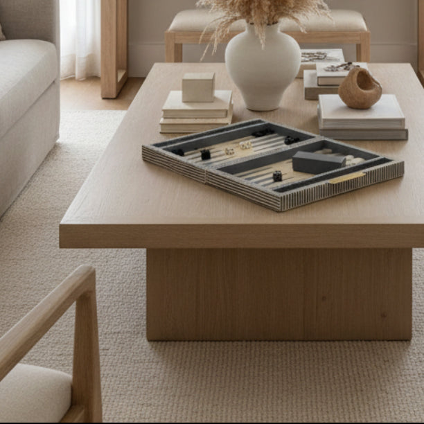 Pigeon and Poodle Backgammon Game Set Styled in Living room
