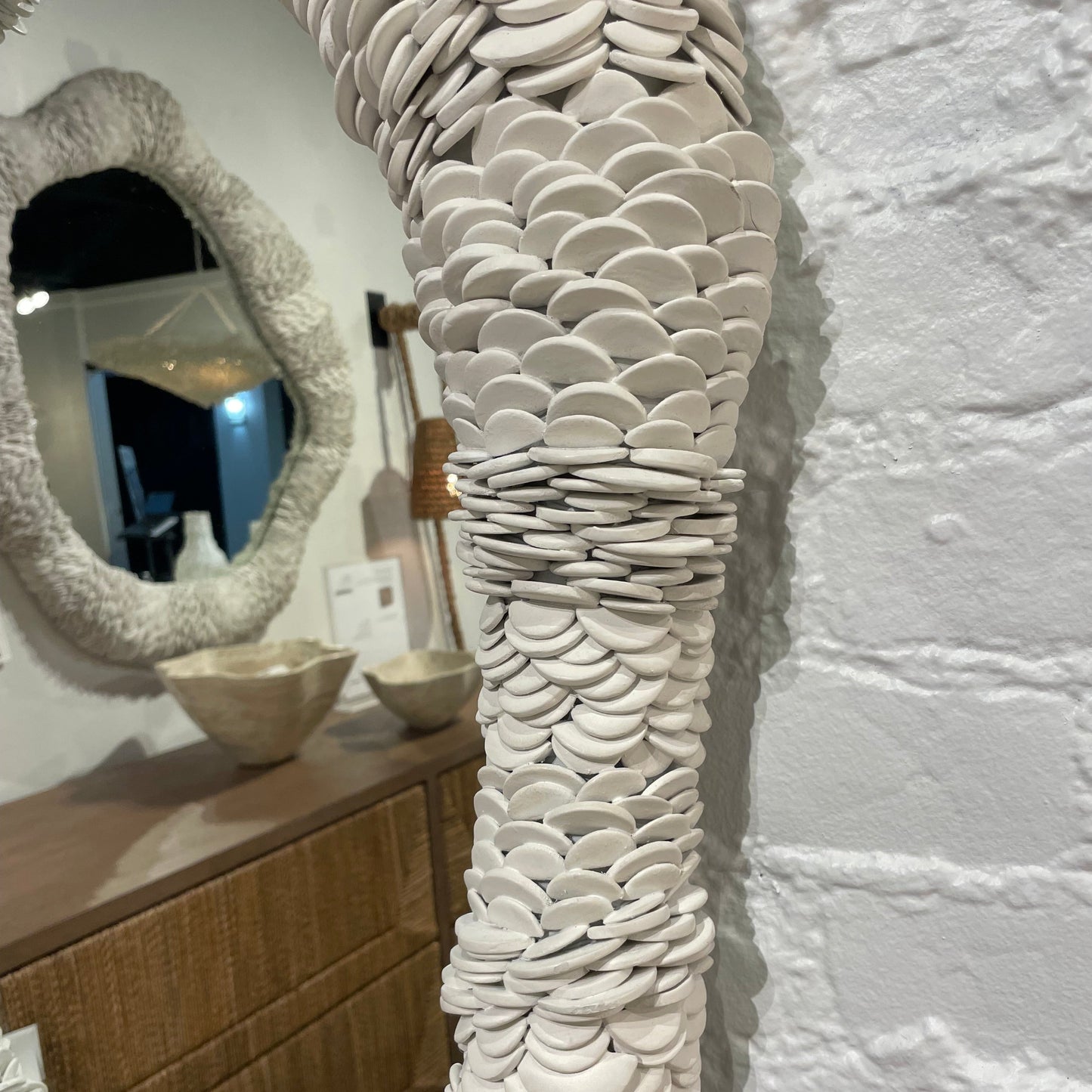 Reese Mirror White Wood