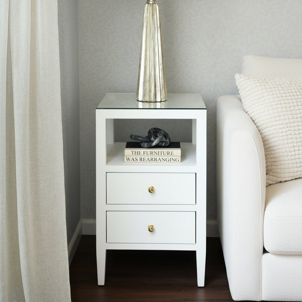 Roscoe Side Table White Linen