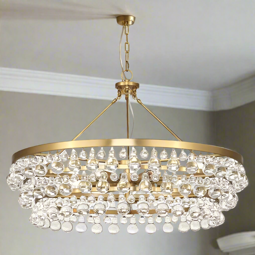 Bling Large Chandelier Antique Brass