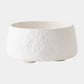 White textured ceramic bowl on a white background