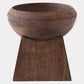 Wooden bowl on a wooden stand with a white background