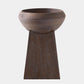 Wooden bowl on a stand with a white background