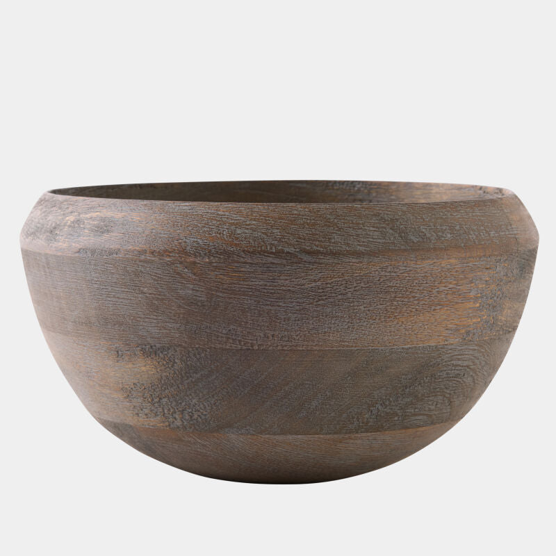 Wooden bowl on a white background