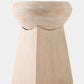 Wooden stool with a geometric design on a white background